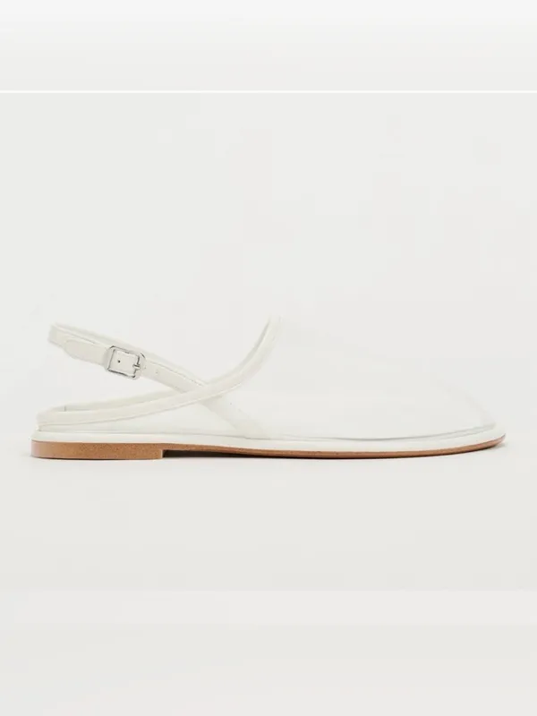 NWT Zara White Mesh Minimalist Round Toe Mules Flats Size 36 US 6 - Image 2