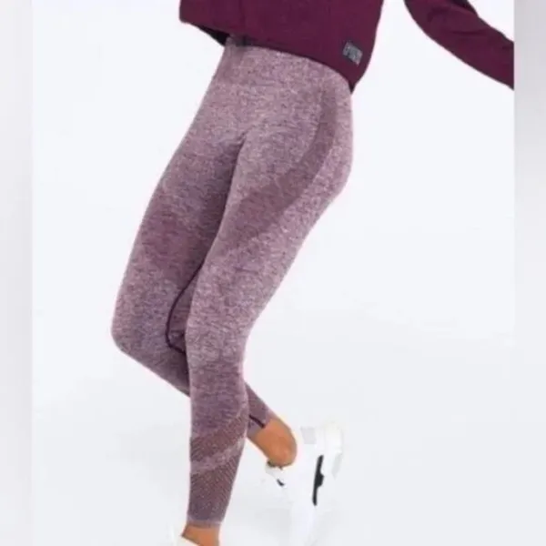 PINK Victoria's Secret‎ Seamless High Rise Leggings XS Heathered Mauve Mesh - Image 3