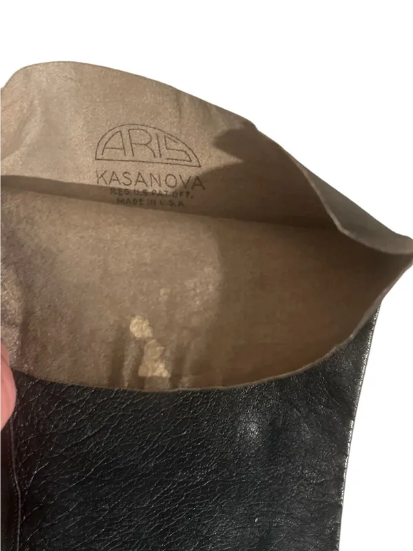 Aris Kasanova Vintage Black Leather Opera Gloves Formal Costume USA 6 1/4 - Image 8