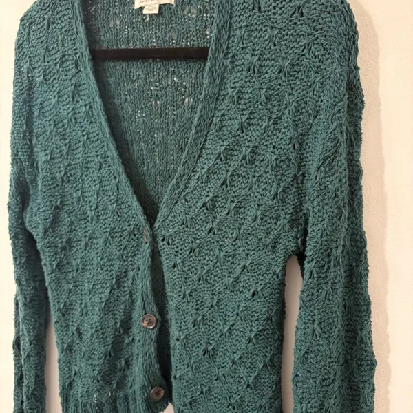 American Eagle Dark Green Knit Cardigan Sz S - Image 2