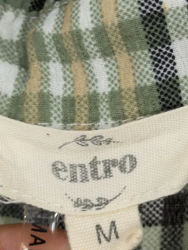 entro Green Plaid Sleeveless Button-Front Blouse - Image 6
