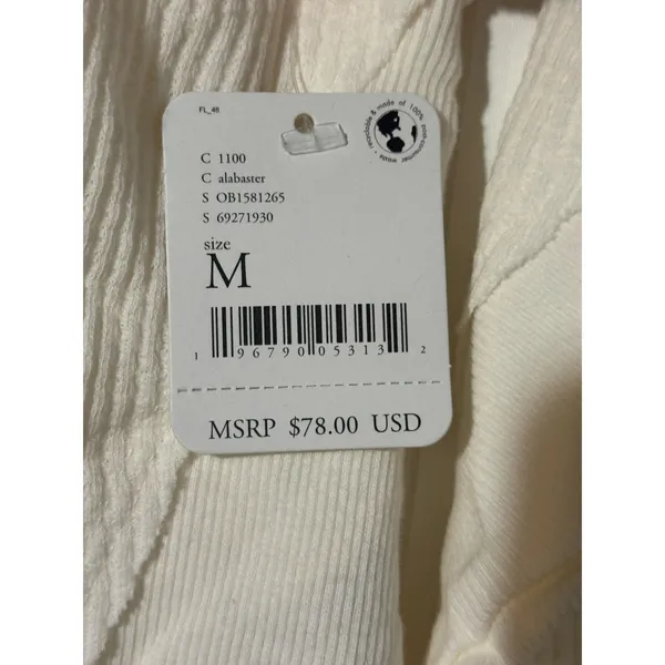 Free People Santa Clara Thermal Henley Womens Medium Alabaster NWT - Image 7
