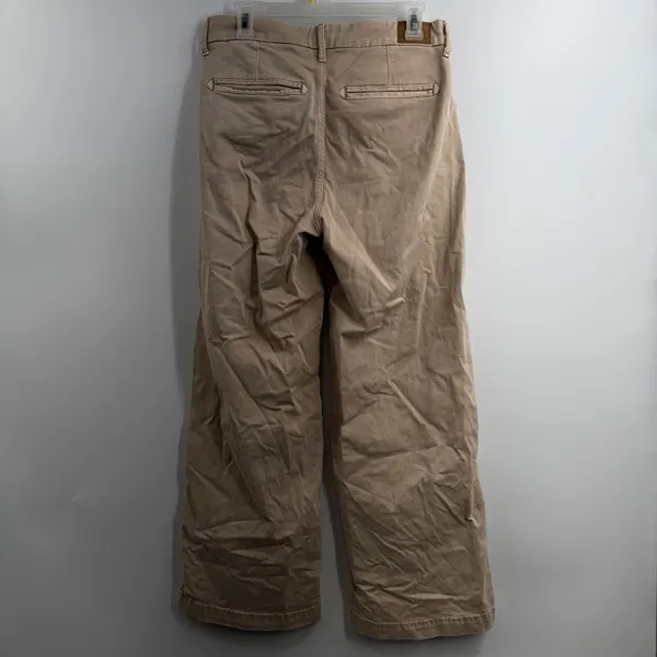 American Eagle Super High Rise Baggy Wide Leg Chino Pants Beige 6 Short - Image 4
