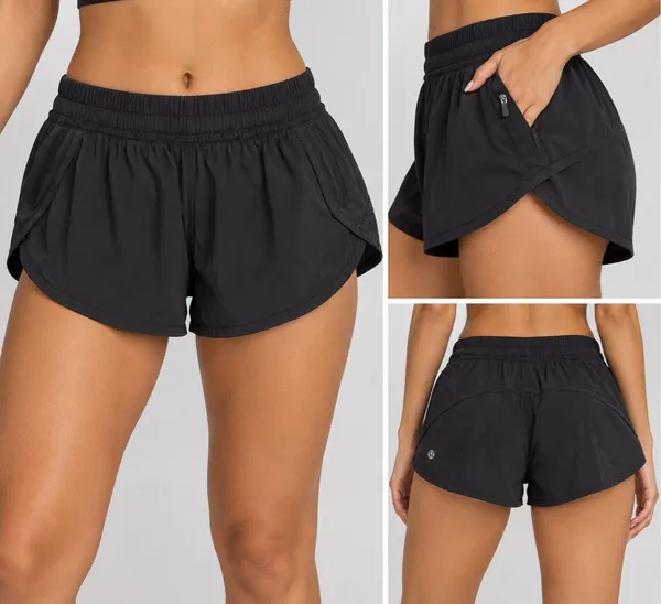 Lululemon Size 8 Black Running Shorts Zip Pockets Athletic Workout - Image 2