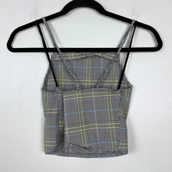 Garage‎ Regina Halter Plaid Cropped Fitted Stretch Retro Inspired Strappy Medium - Image 4