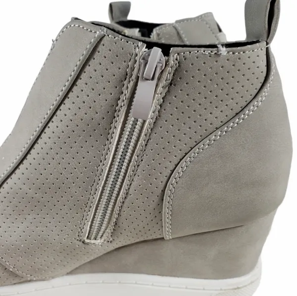 Bootie Sneakers Gray Suede Side Zipper. Size 9 - Image 5