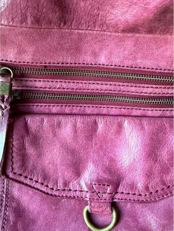The Sak Vintage Burgundy Leather Tote Bag with Multiple Pockets - Image 6