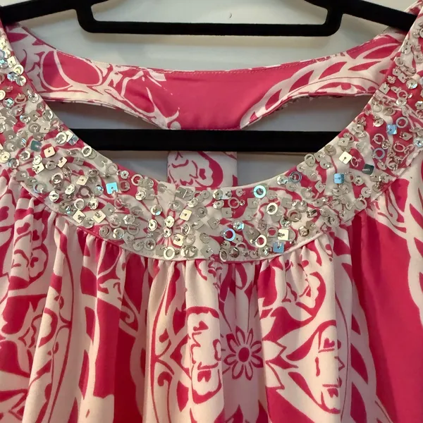 INC Pink and White Racer Back Top - Image 2