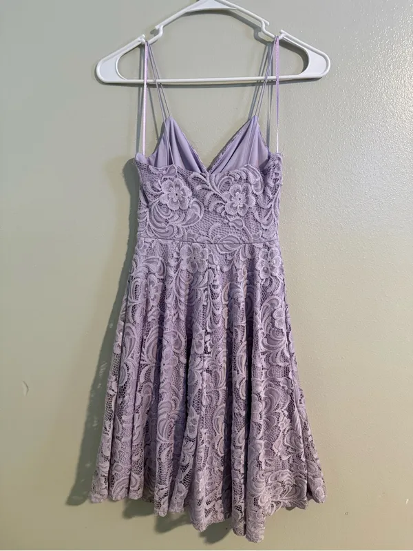 Streetwear Society Lavender Lace Spaghetti Strap Mini Dress - Image 2