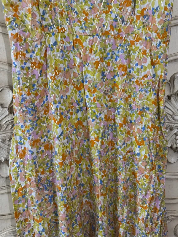 MSK Floral Yellow Rayon Sundress - Lightweight Women's Dress Size Medium - Image 8