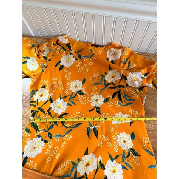 Rachel Rachel Roy Marigold Floral Flutter Sleeve Midi Dress L - Image 7