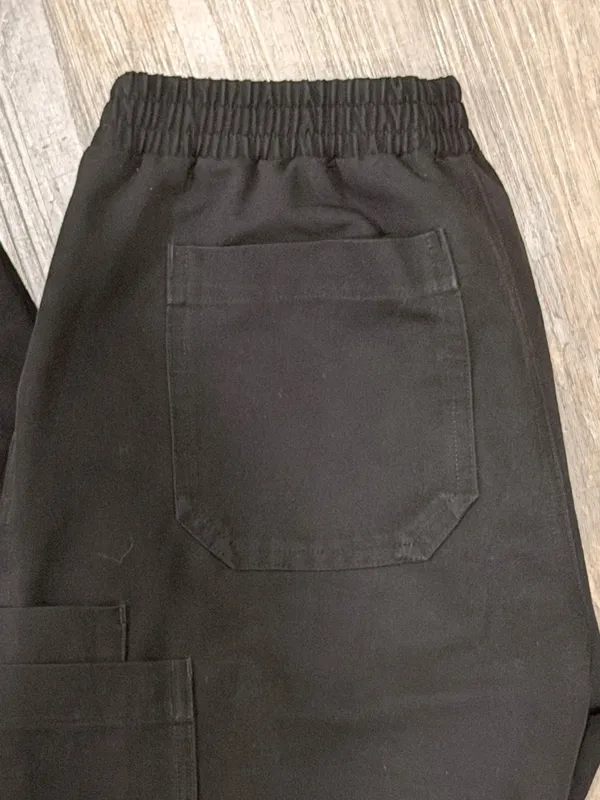 Figs Black Elastic-Waist Cargo Jogger Scrub Pants - Image 2