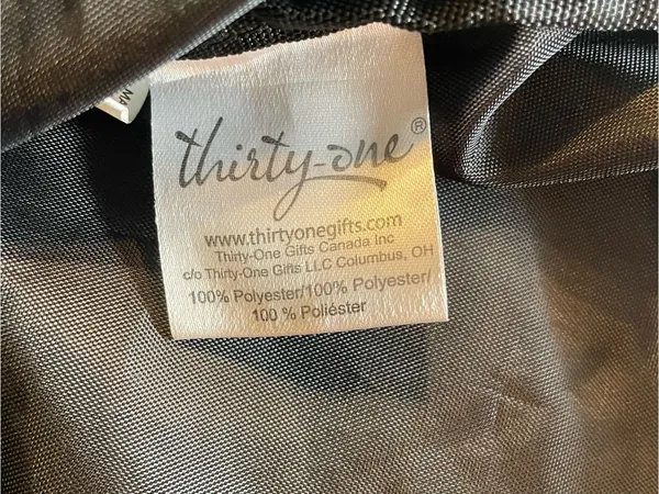Thirty One Cinch Utility Tote Black Midnight Marble Reusable Double Strap - Image 9