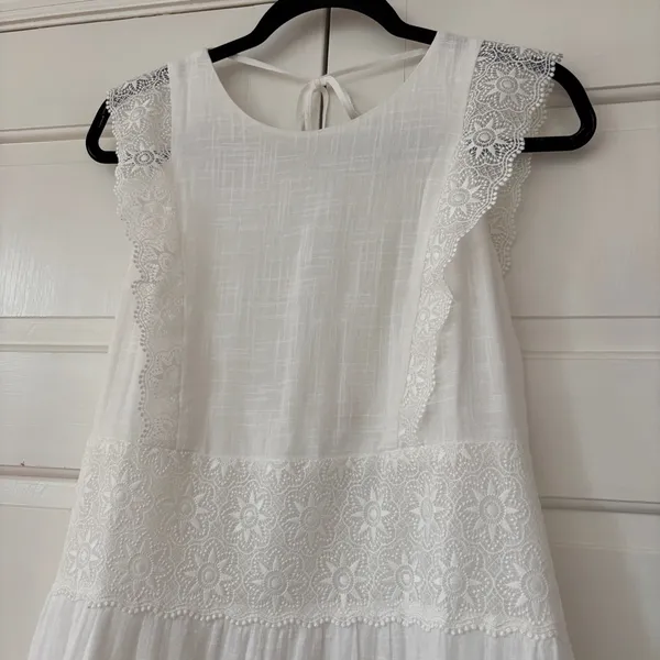 Sézane Naide Mini Dress White Lace Ecru FR 38 US Size 6‎ Bridal Paris Sold Out - Image 7