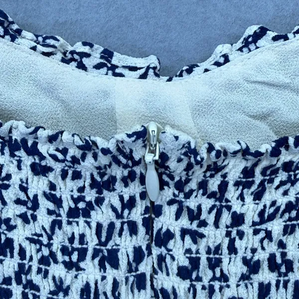 Reformation Christine Dress Navy Floral Tie Strap Mini Dress Size 6 USA Made - Image 8