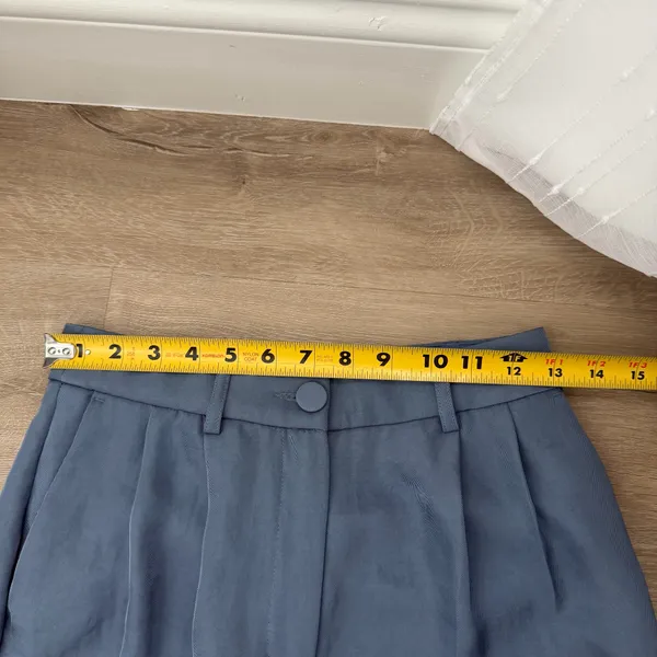 Express slate blue high-waisted pleated wide-leg pants - Image 4