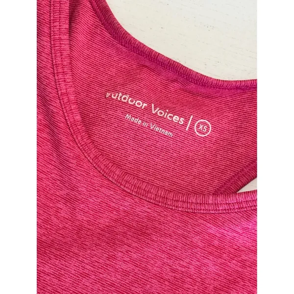 Outdoor Voices Athena Crop Tank Top Flamingo Pink Racerback Sports Bra XS - Image 3