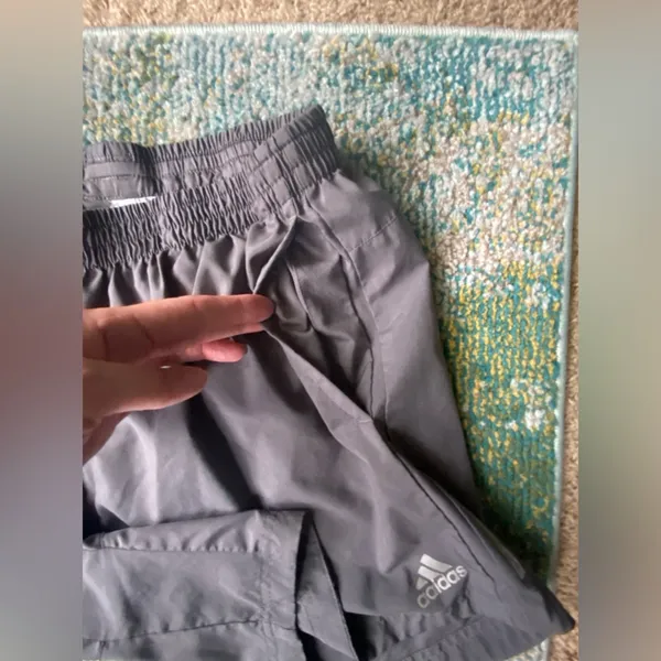 Adidas gray logo running shorts, size large - Image 4