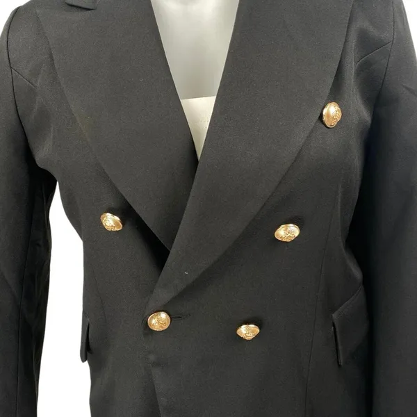 NEW Lioness Women' Black Long Sleeve Double Breasted Blazer Suit Jacket Size XXL - Image 4