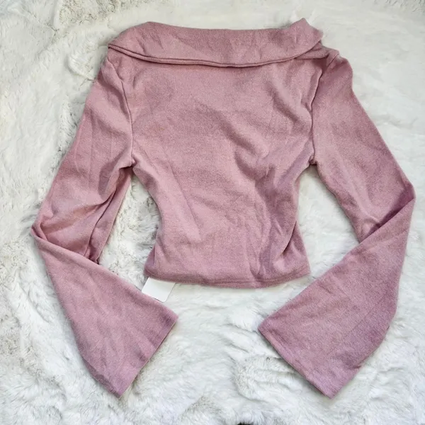 Dazy Women's Pink Collared Jumper Size XS - Image 2