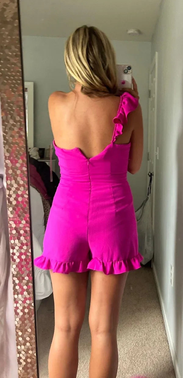 DO+BE hot pink one shoulder romper - Image 2