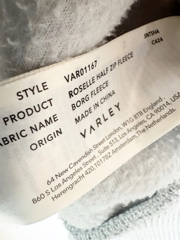Varley Roselle Half-Zip Fleece Pullover Top Sweatshirt Pearl Blue Size S - Image 11