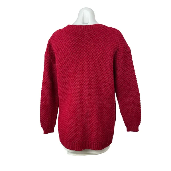 River Island Red Chunky Knit Long Sleeve Open Front Cardigan Sweater Jacket 8 - Image 2