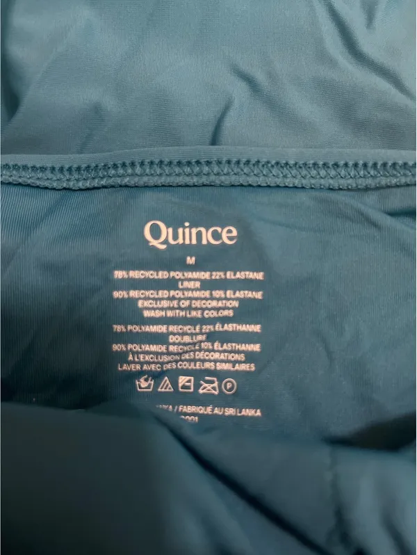 New Quince Italian Cami One Piece Womens Swimsuit Lagoon Teal Blue Size Medium - Image 3