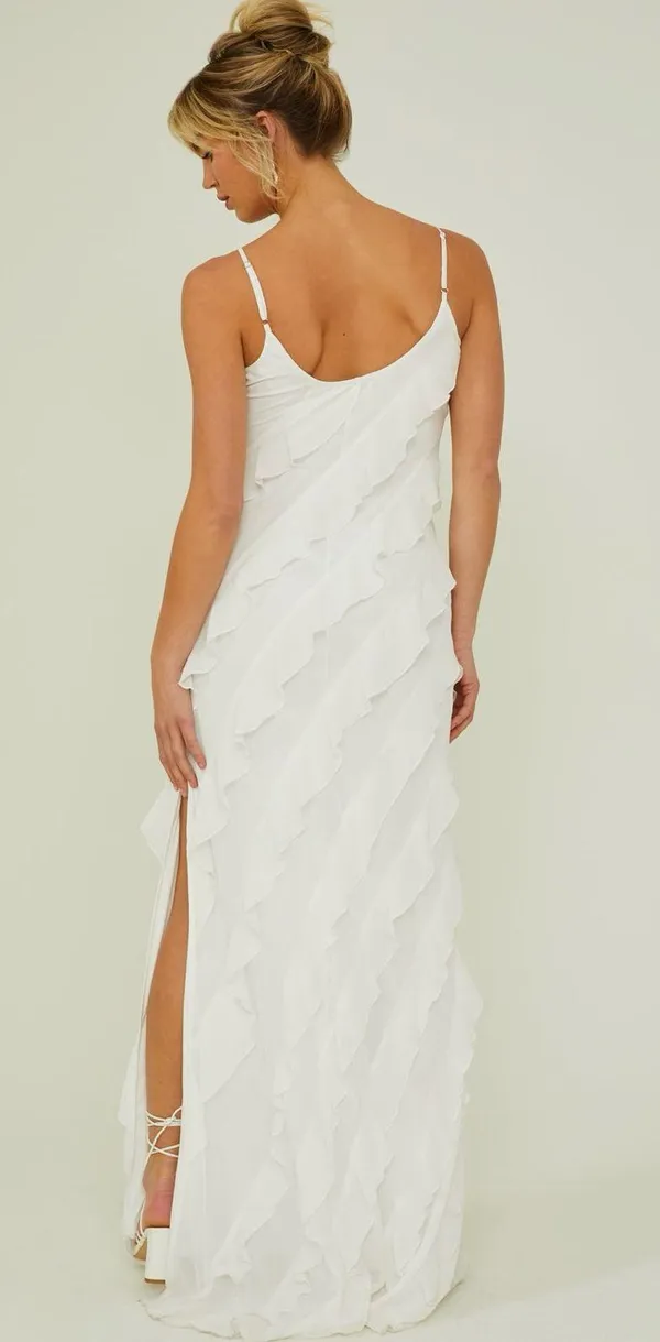 Altar'd State White Ruffle Maxi Dress - Image 3