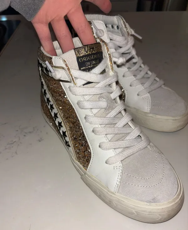 Vintage Havana Studded High Top Sneakers - Image 2