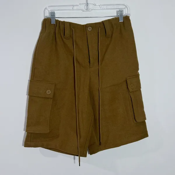 NWOT Free People Charli Wool‎ Longline Cargo Shorts Brown Small Street Style - Image 2