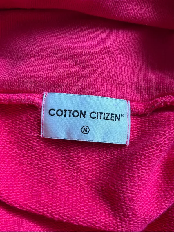 Cotton citizen revolve pink quarter zip long sleeve preppy sweatshirt sz medium - Image 2
