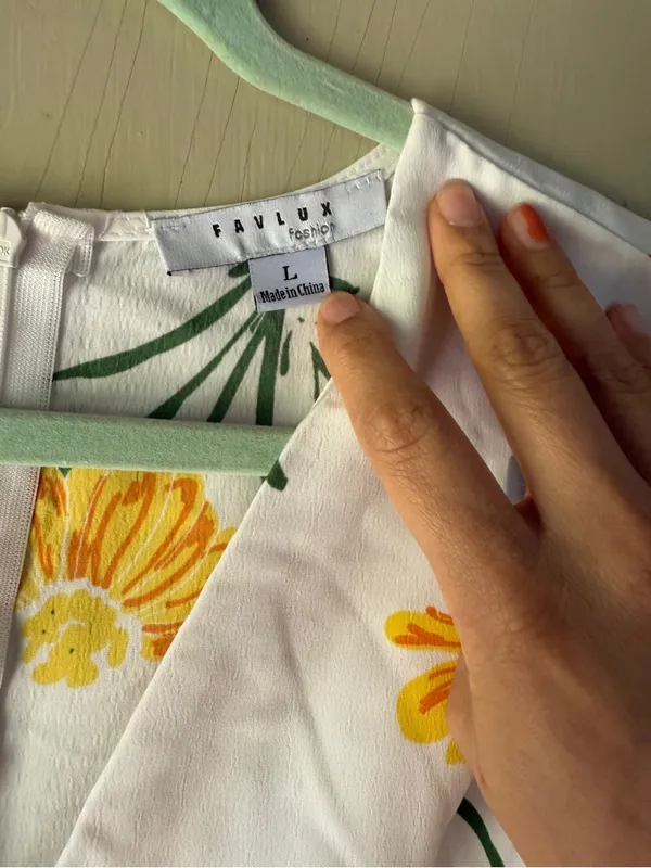FAVLUX White Romper with Yellow Floral Print - Image 3