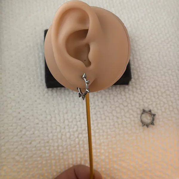 14mm Spike Small Hoop Earrings for Men Women Streetwear Punk Hip Hop Unisex Earrings - Image 7