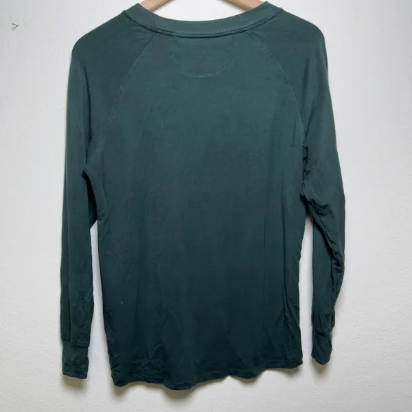 LAKE Women Pajama Top Small Green Modal Long Sleeve Raglan Sweatshirt‎ Lounge - Image 4