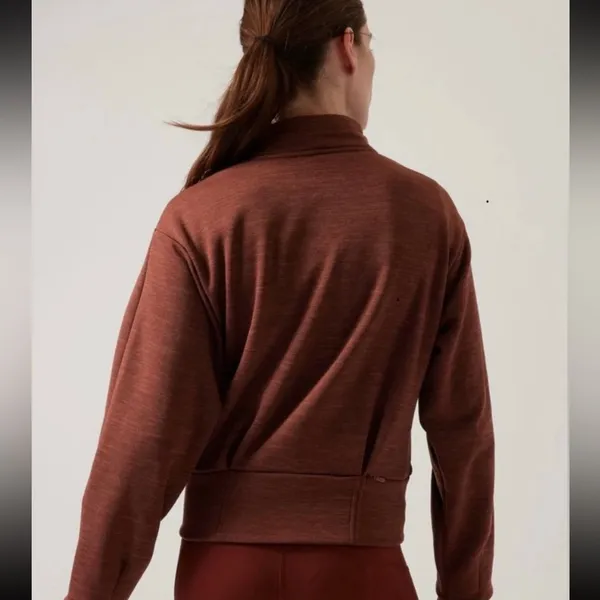 ATHLETA Altitude Polartec Half Zip‎ Sweatshirt Rust Size S Small - Image 3
