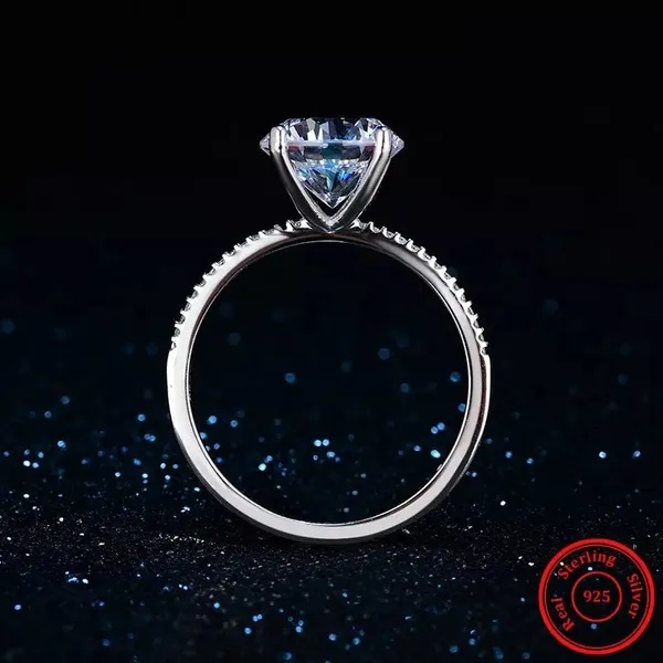 Sterling Silver SIZE 6 925  3Ct Engagement Wedding Ring - Image 2