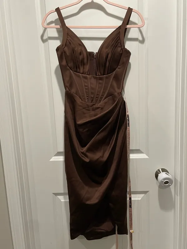 House of CB Faye Satin Corset Midi Dress Size XS - Image 6
