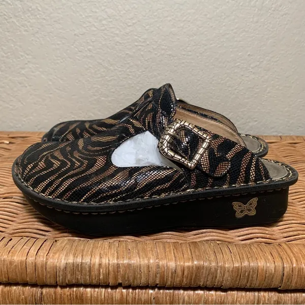 Algeria Classic Safari Tiger Stripe Clog Mule Size 37 - Image 5