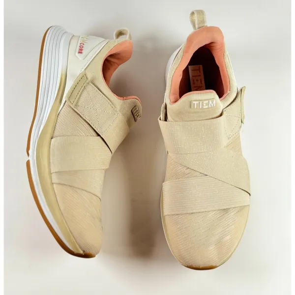 TIEM Latus Studio Fitness Womens Shoes Beige Athletic Training Sneakers Size 8 - Image 5