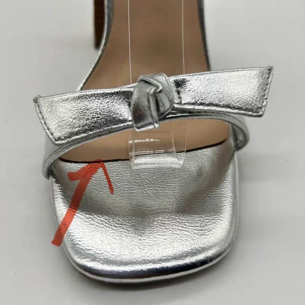 Journee Collection Sandals‎ Womens 7 Silver Dianne Heeled Open Toe Sandals NEW - Image 5