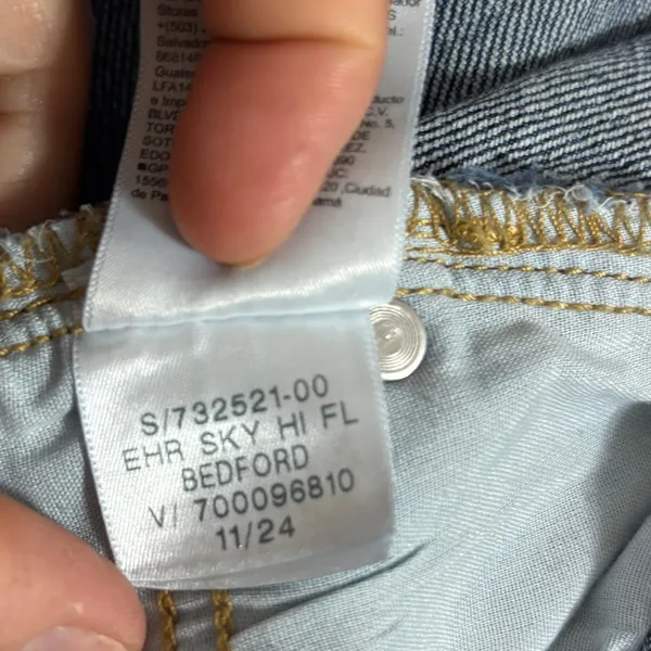 Old Navy Extra High-Rise Sky-Hi Wide Leg Jeans Dark Wash Blue Stretch‎ Size 14 - Image 8