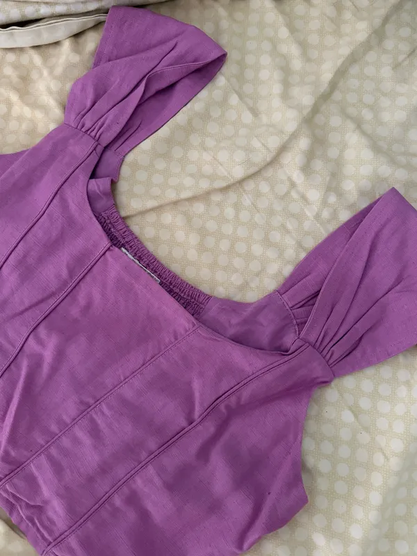 Lavender crop top & wide leg pant co-ord set - Image 4