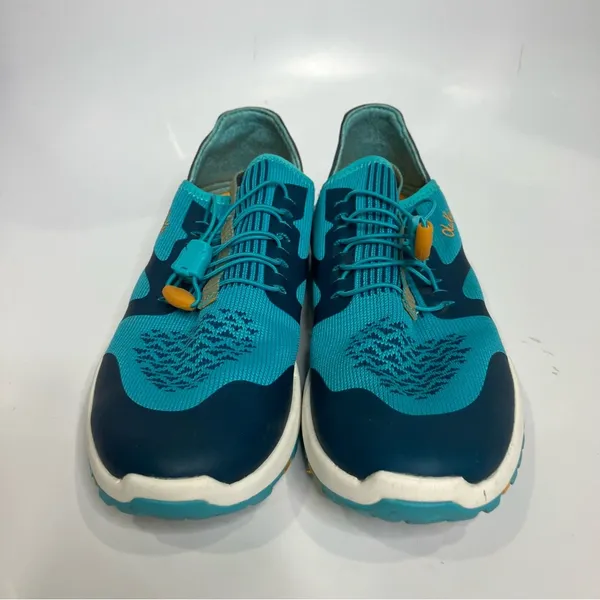 Olukai miki trainer sneakers teal casual women’s‎ size 8 bright slides - Image 3