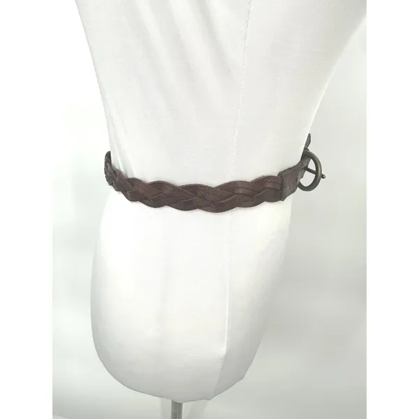 Abercrombie & Fitch Braided Belt Women XS/S Brown Leather Skinny Boho Western - Image 8
