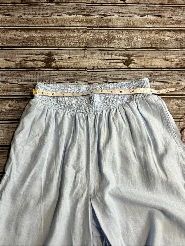 aerie Light Blue Wide-Leg Linen Blend Lounge Pants Coastal Vacation - Image 8