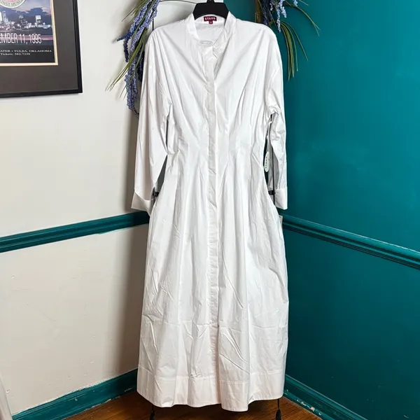 Staud Lorenza midi dress white sold out online - Image 2