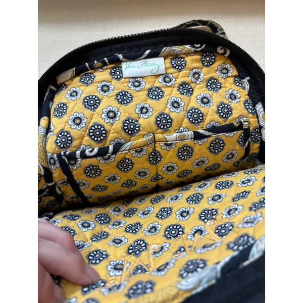 Y2K Vera Bradley‎ Backpack Yellow Bird Floral Retired Quilted Cotton Bag - Image 5