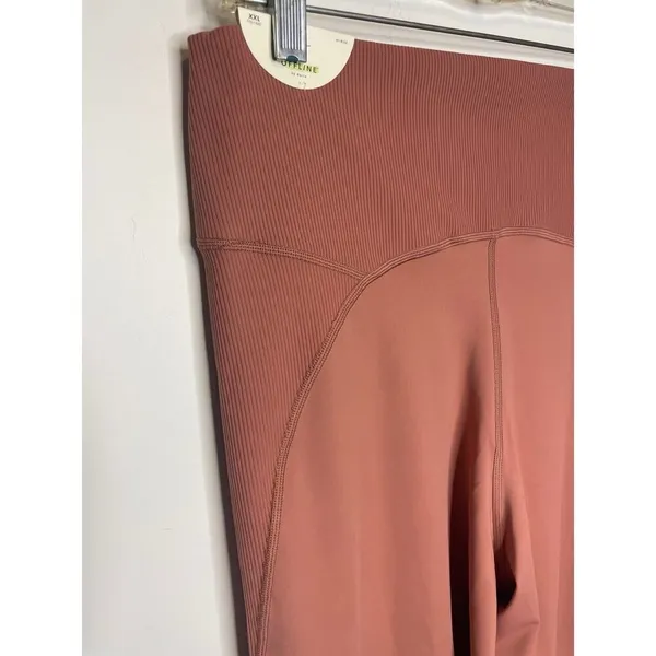 Offline by Aerie Women's Size XXL Athletic Leggings Dusty Pink Ribbed NWT - Image 8