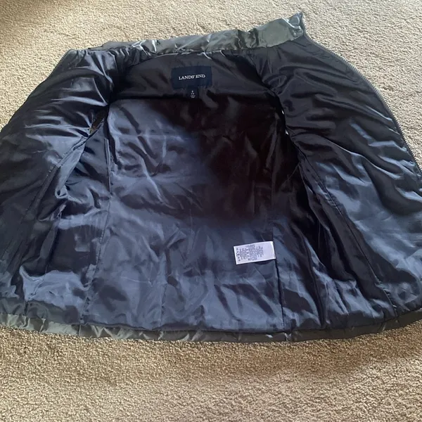 LANDS' END PS (6-8) Slate Shimmer 600 Fill Power Down Feather Vest SMALL 6-8 - Image 11